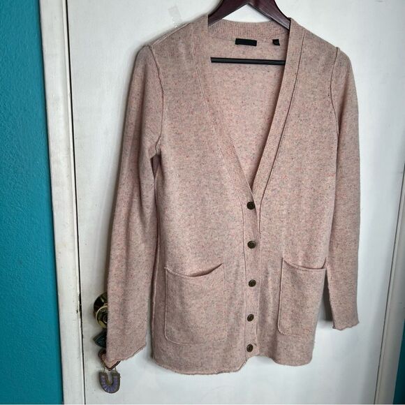 ATM CASHMERE cardigan good pre own condition speckled - Picture 1 of 6